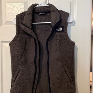 The North Face grey/navy piping Fleece Vest
